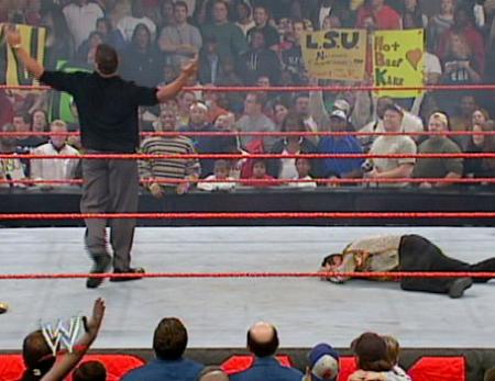 Orton just after give an RKO to the king